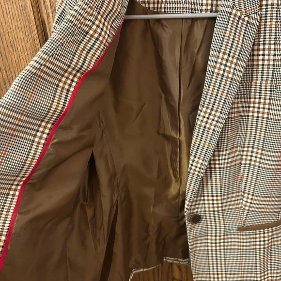 Tommy Hilfiger Plaid Blazer with Brown Accents Women’s Size 10 NWOT - Picture 5 of 8